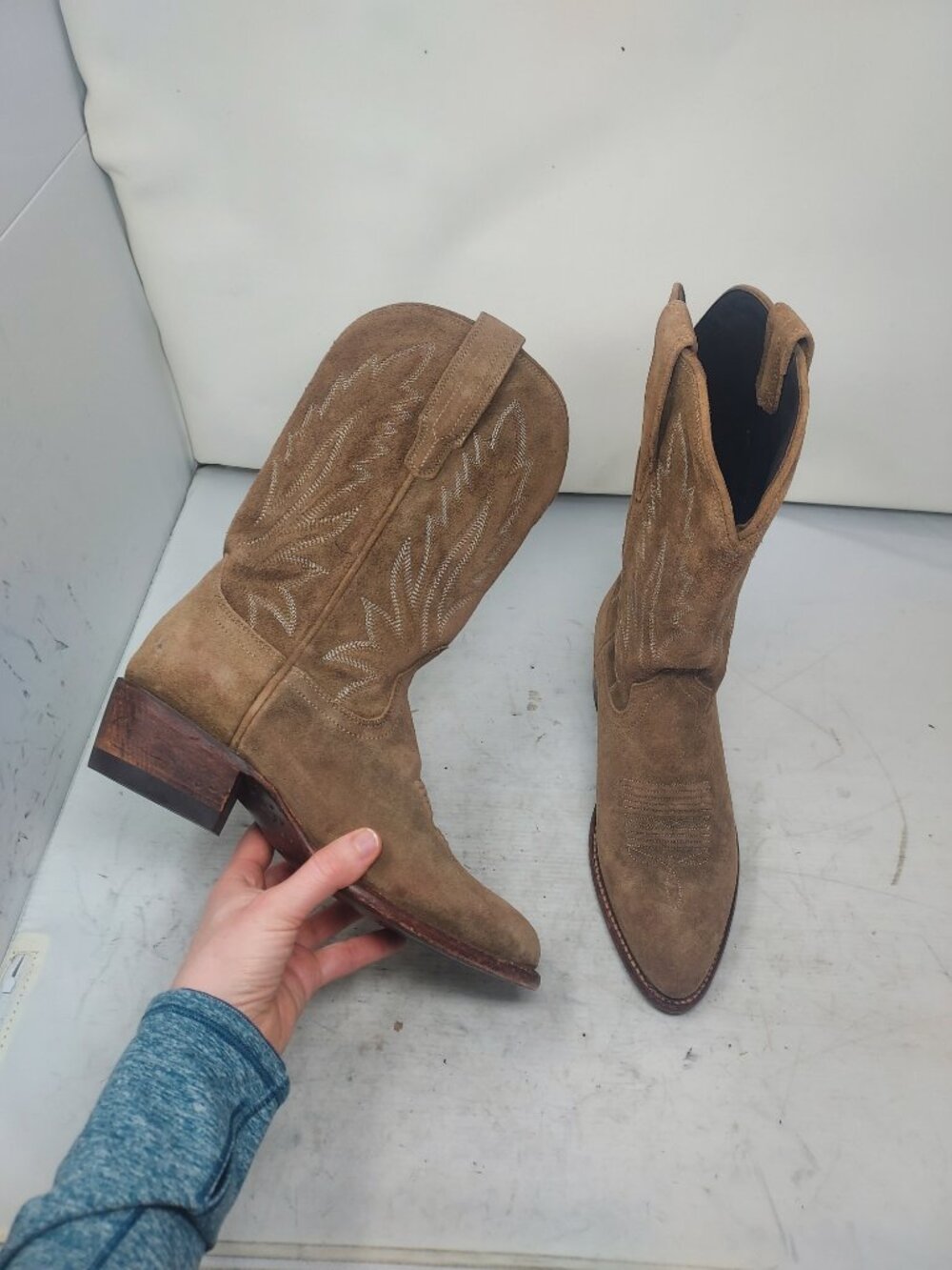 Tecovas WOMENS The Jamie Suede Caramel Brown Cowboy Boot